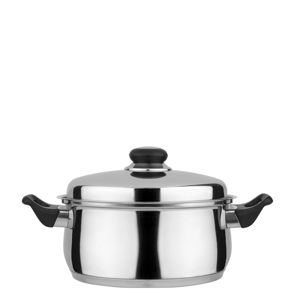 Fest_Inox_Round casserole with lid_0066002 Ανοξείδωτη Κατσαρόλα 18/10 No24 Fest Inox - Image 1